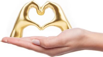 Small Heart Hands Sculpture Decor